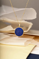 LAPIS LAZULI ICXC NIKA CROSS NECKLACE