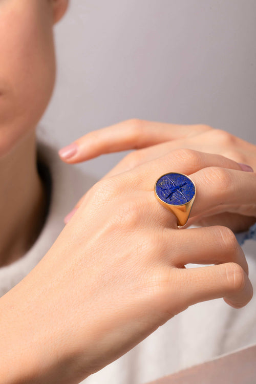 LAPIS LAZULI THISTLE RING