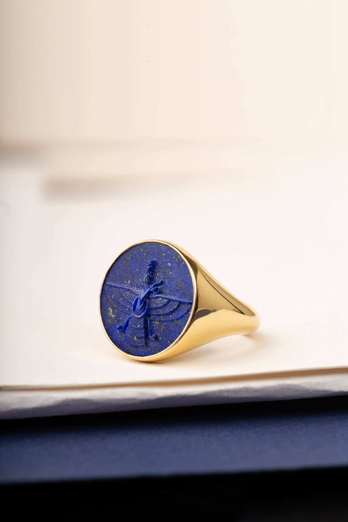 LAPIS LAZULI FARAVAHAR RING