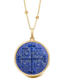 LAPIS LAZULI ICXC NIKA CROSS NECKLACE