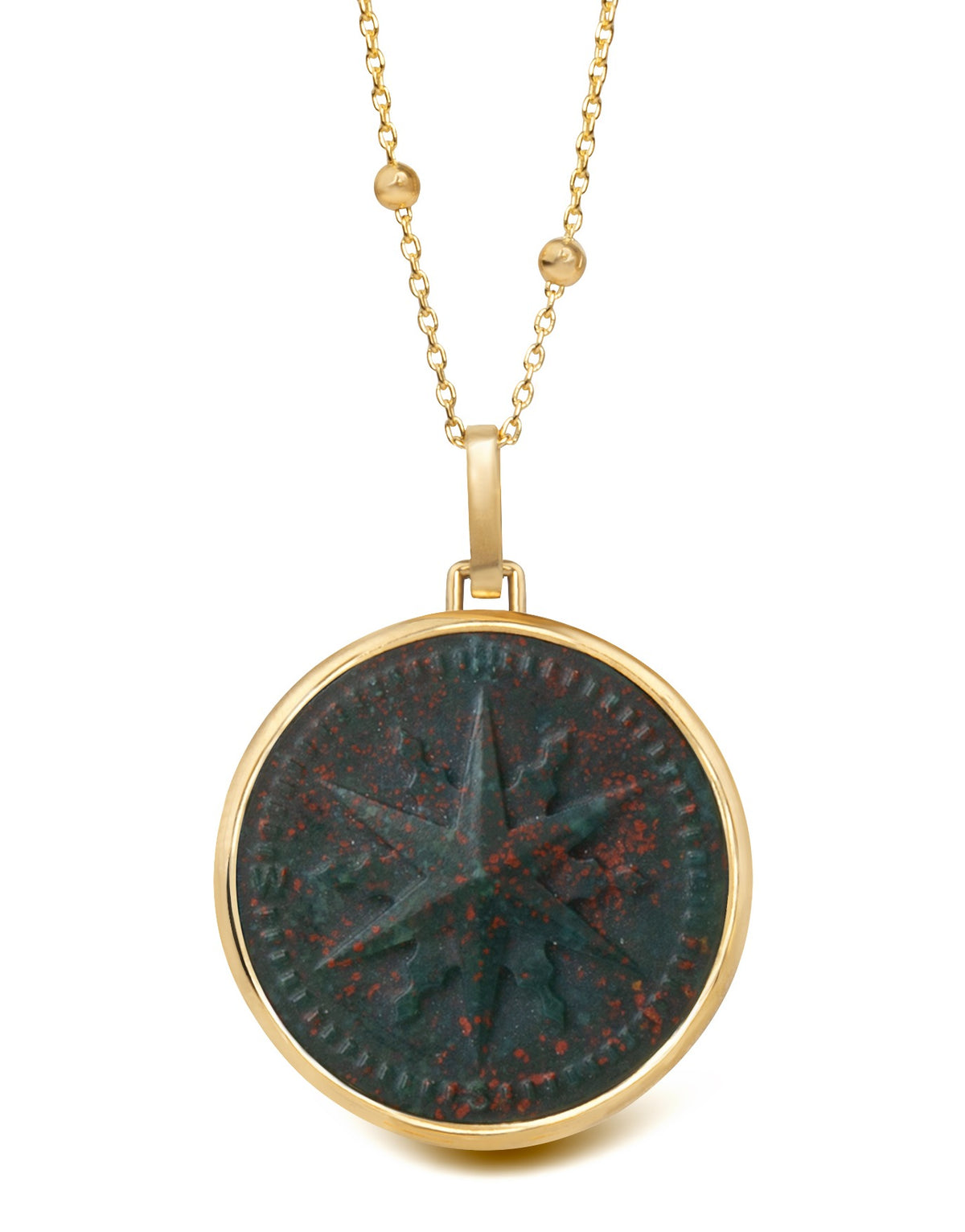 BLOODSTONE COMPASS NECKLACE