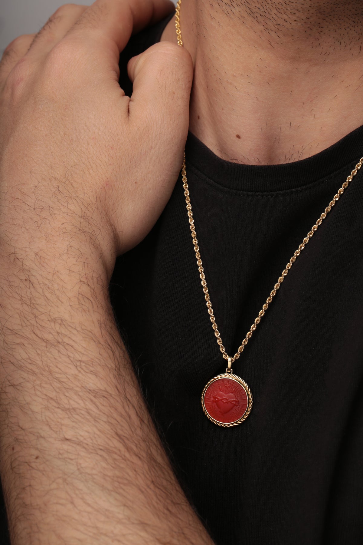 CARNELIAN SACRED HEART NECKLACE
