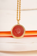 CARNELIAN SACRED HEART NECKLACE