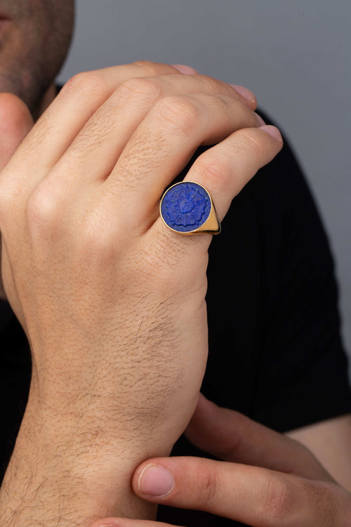 LAPIS LAZULI LUTHER ROSE RING