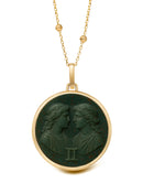 BLOODSTONE GEMINI NECKLACE