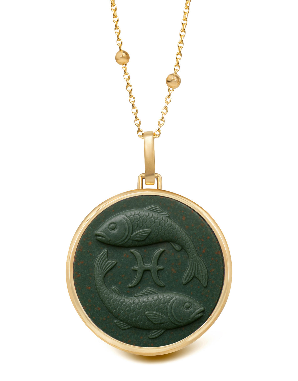 BLOODSTONE PISCES NECKLACE