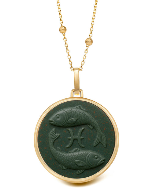 BLOODSTONE PISCES NECKLACE