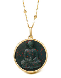 BLOODSTONE BUDDHA NECKLACE