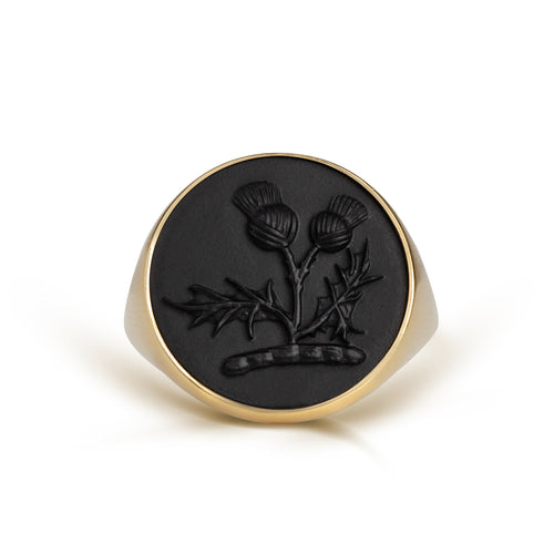 ONYX THISTLE RING