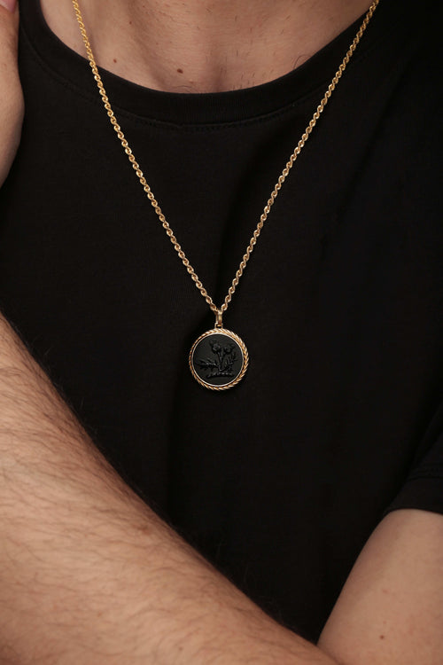 ONYX THISTLE NECKLACE