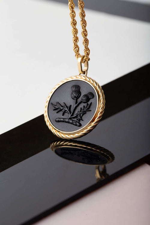 ONYX THISTLE NECKLACE