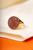 CARNELIAN AMERICAN EAGLE COIN RING