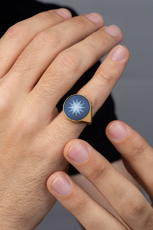 SARDONYX COMPASS RING