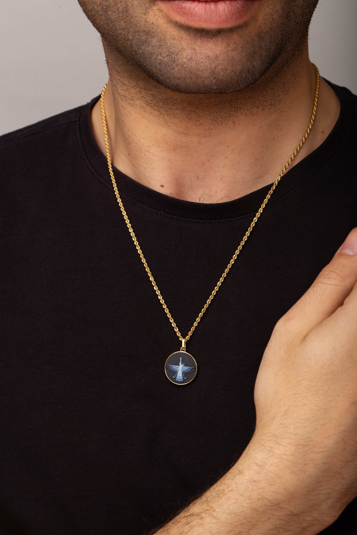 SARDONYX FARAVAHAR NECKLACE