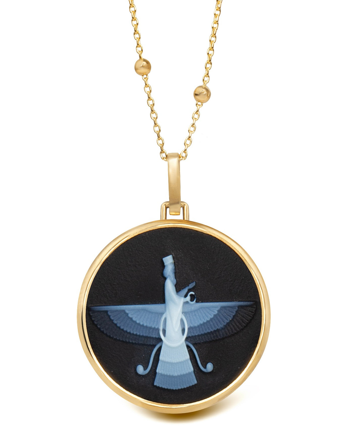 SARDONYX FARAVAHAR NECKLACE