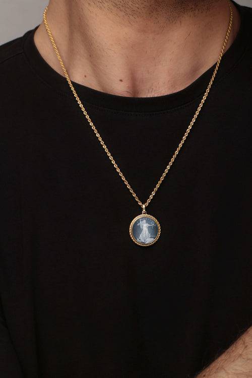 SARDONYX AMERICAN EAGLE COIN NECKLACE