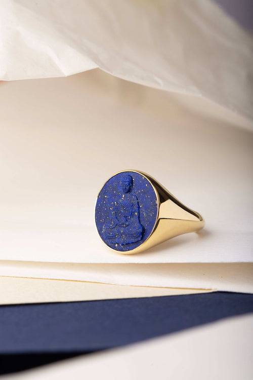 LAPIS LAZULI BUDDHA RING