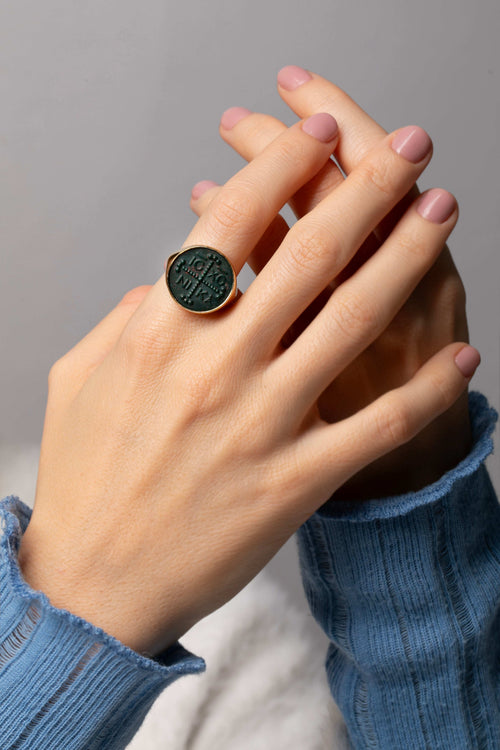 BLOODSTONE ICXC NIKA RING