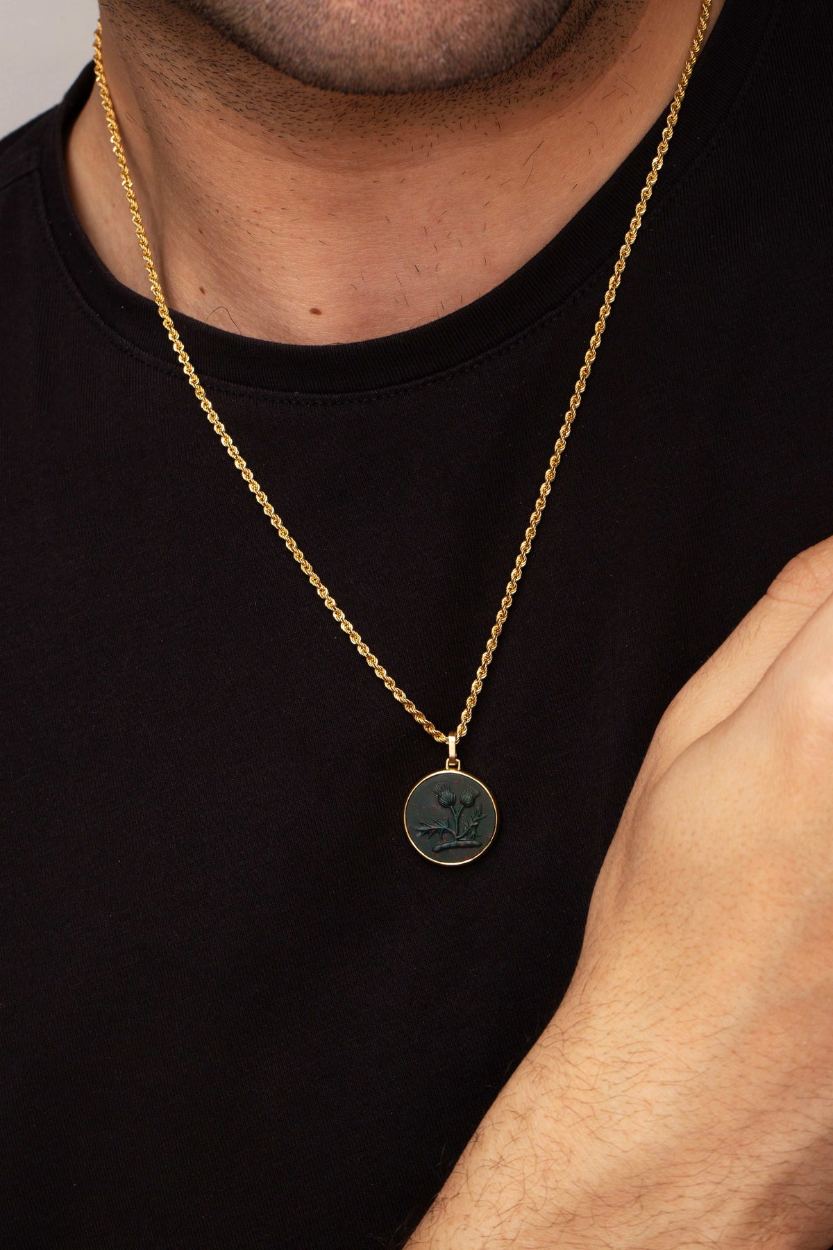 BLOODSTONE THISTLE NECKLACE