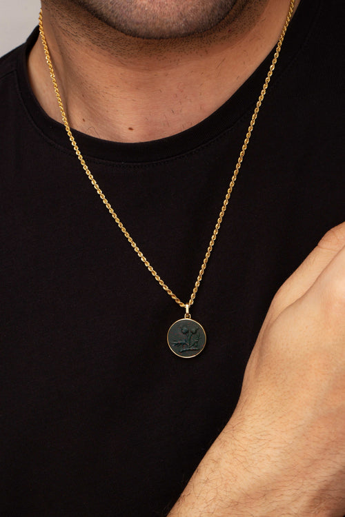 BLOODSTONE THISTLE NECKLACE