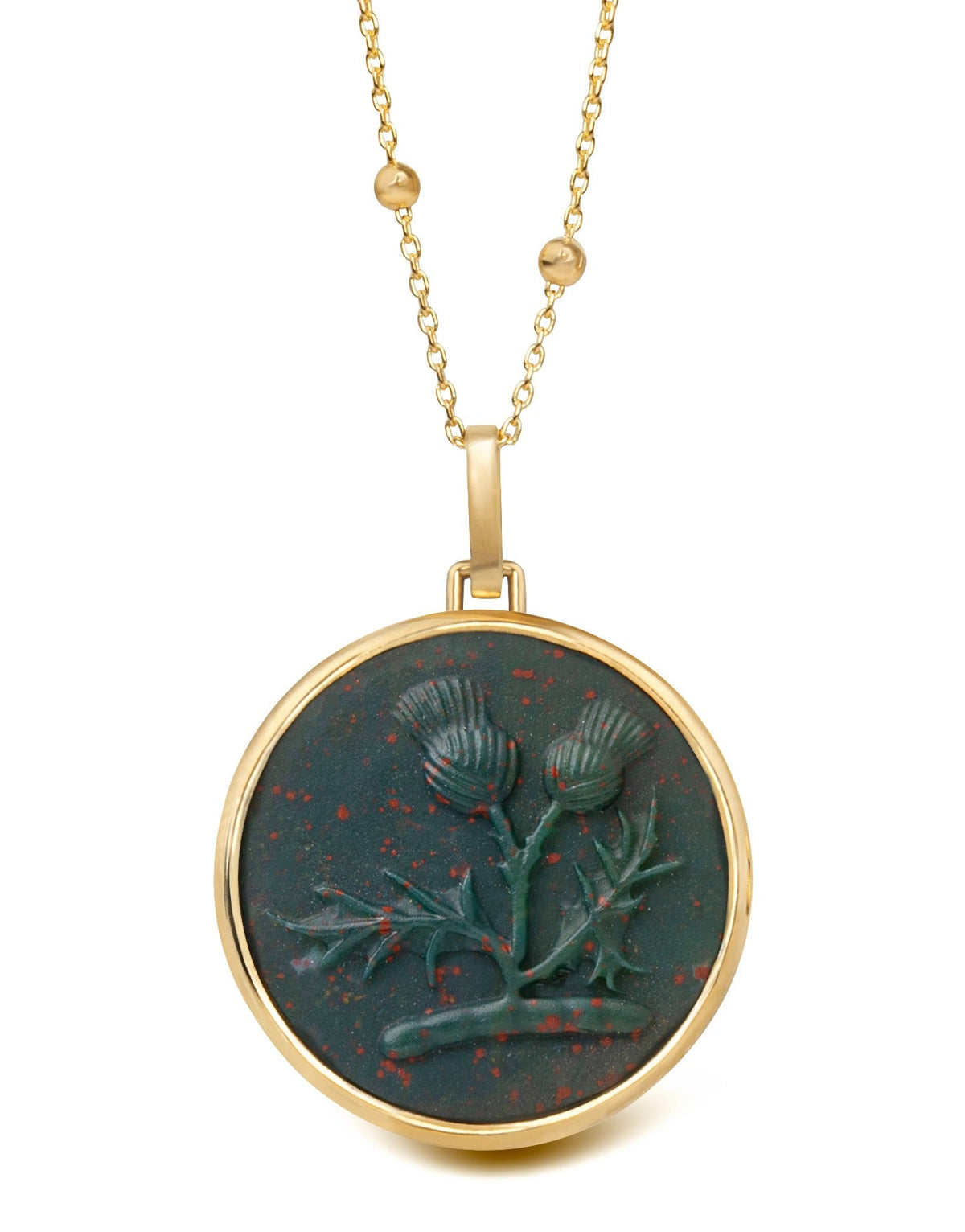 BLOODSTONE THISTLE NECKLACE