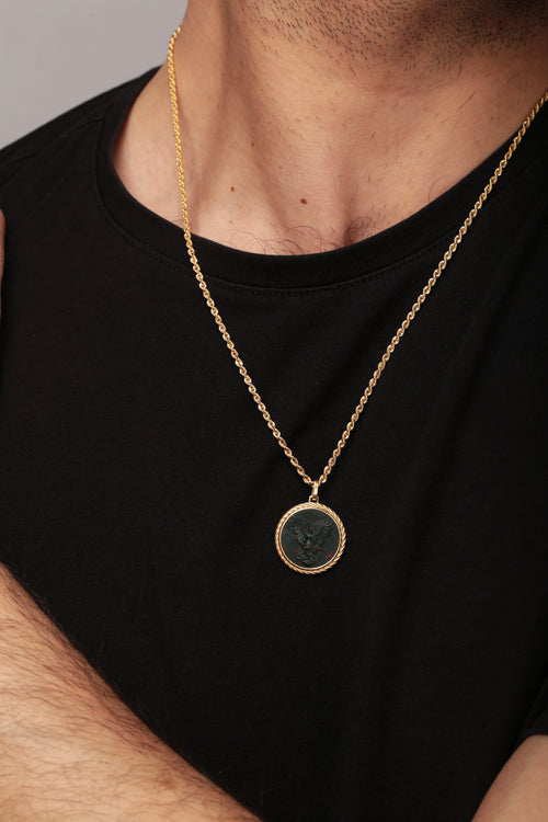 BLOODSTONE MICHAEL ARCHANGEL NECKLACE