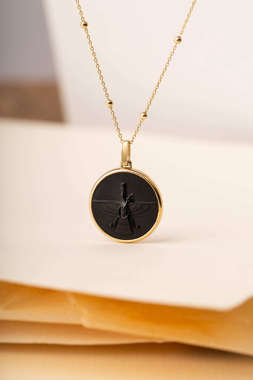 ONYX FARAVAHAR NECKLACE