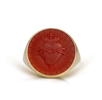 CARNELIAN SACRED HEART RING