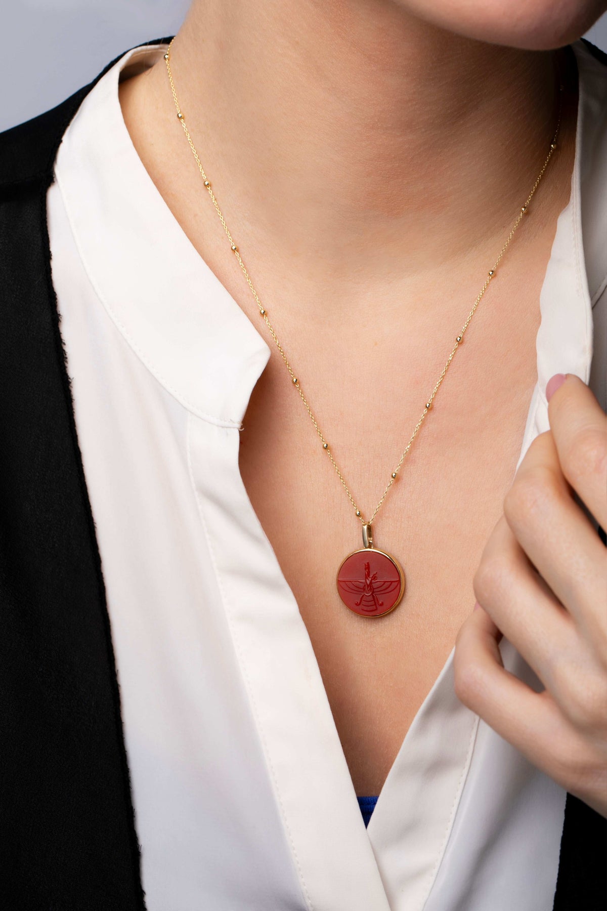 CARNELIAN FARAVAHAR NECKLACE