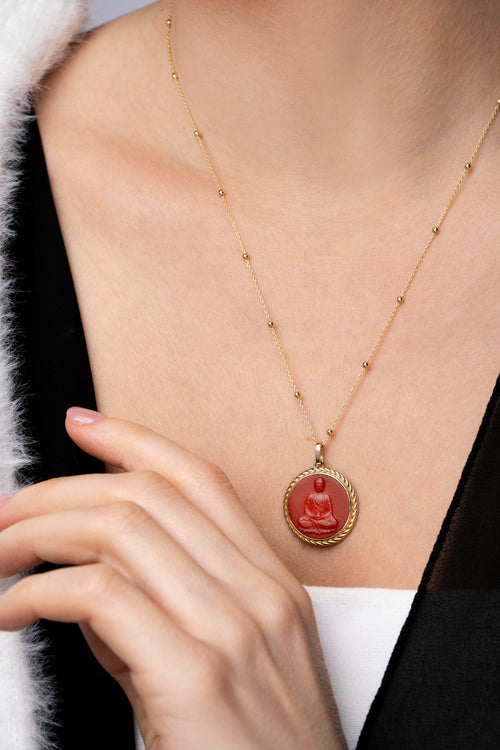 CARNELIAN BUDDHA NECKLACE