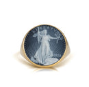 SARDONYX AMERICAN EAGLE COIN RING