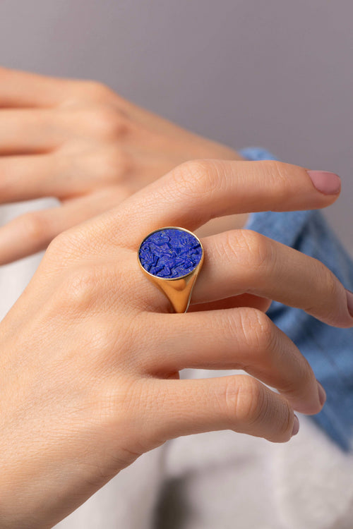 LAPIS LAZULI SAINT GEORGE RING