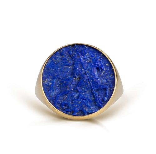 LAPIS LAZULI SAINT GEORGE RING
