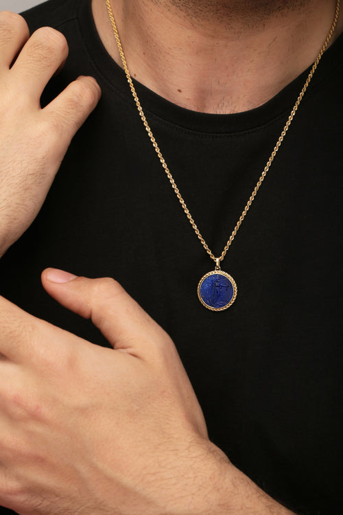 LAPIS LAZULI AMERICAN EAGLE COIN NECKLACE