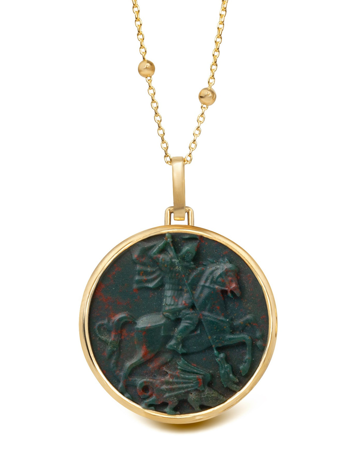 BLOODSTONE SAINT GEORGE NECKLACE