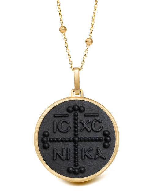 ONYX ICXC NIKA CROSS NECKLACE
