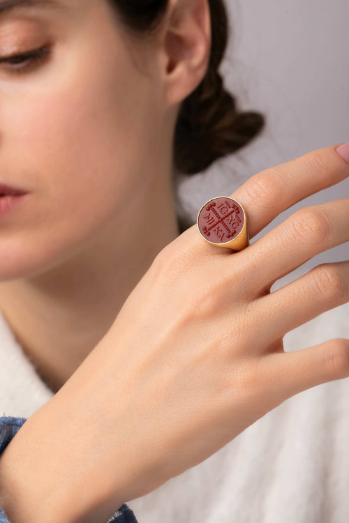 CARNELIAN ICXC NIKA RING