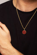 CARNELIAN ICXC NIKA CROSS NECKLACE