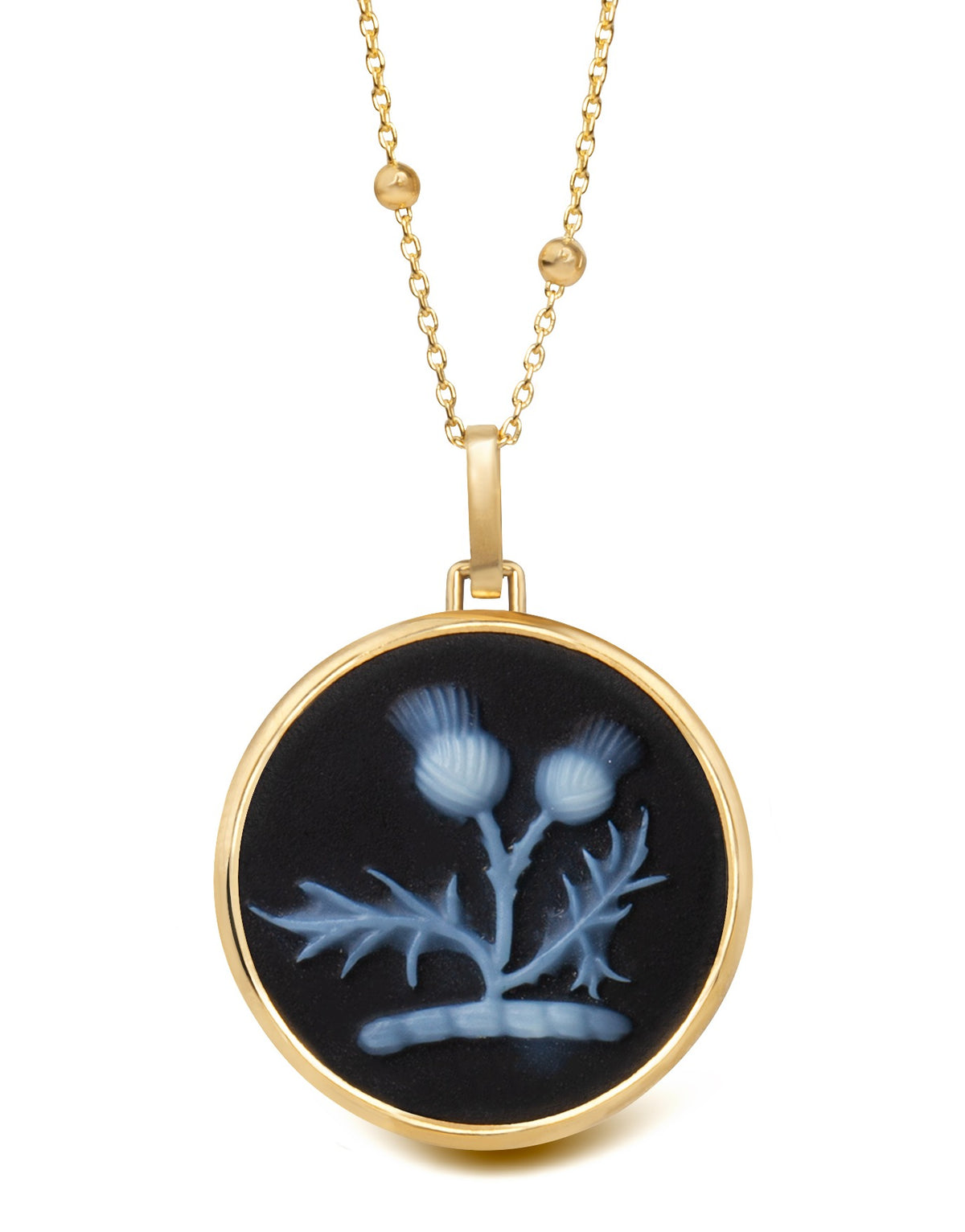 SARDONYX THISTLE NECKLACE