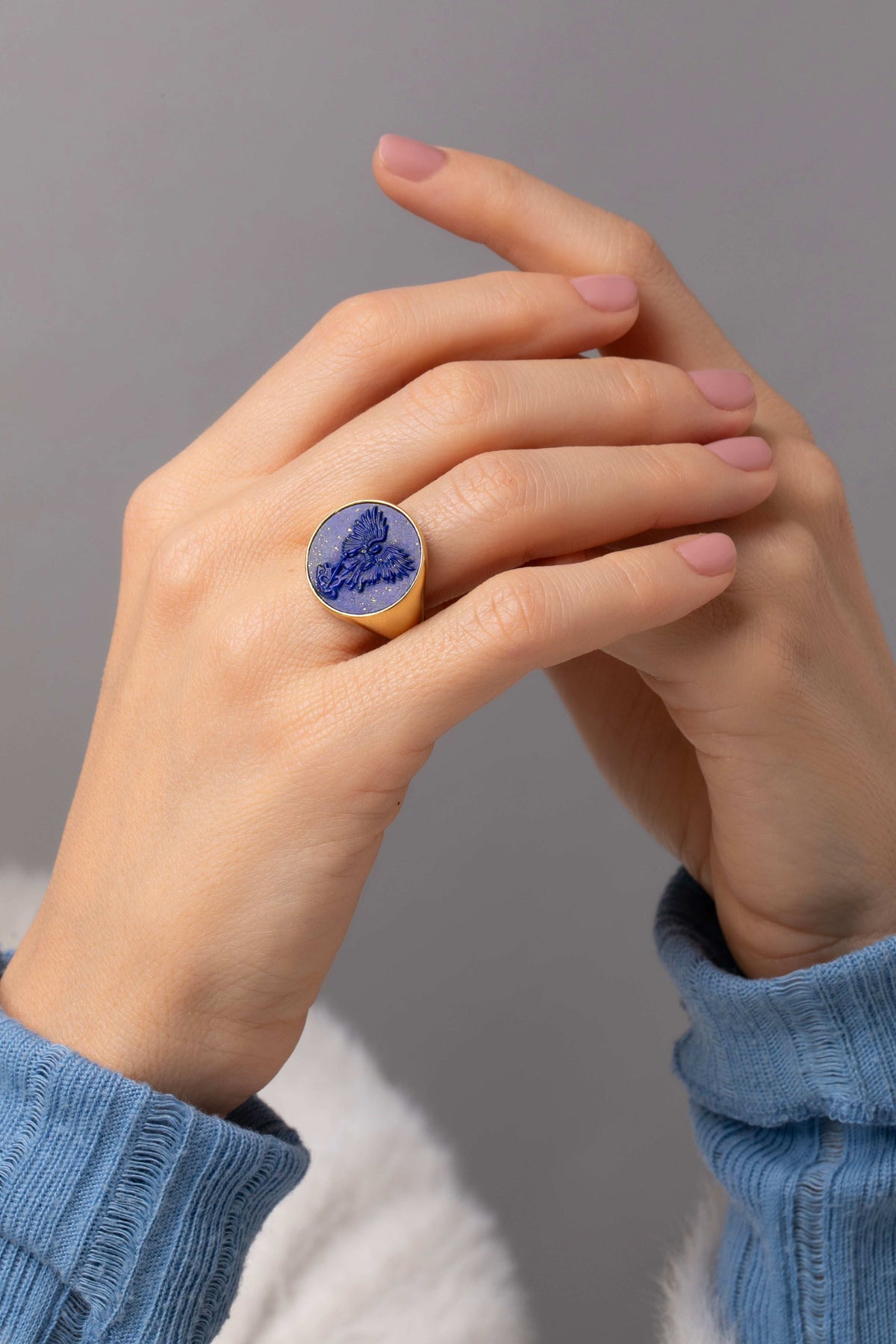 LAPIS LAZULI MICHAEL ARCHANGEL RING