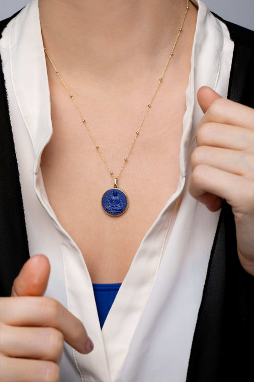 LAPIS LAZULI BUDDHA NECKLACE