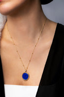 LAPIS LAZULI THISTLE NECKLACE