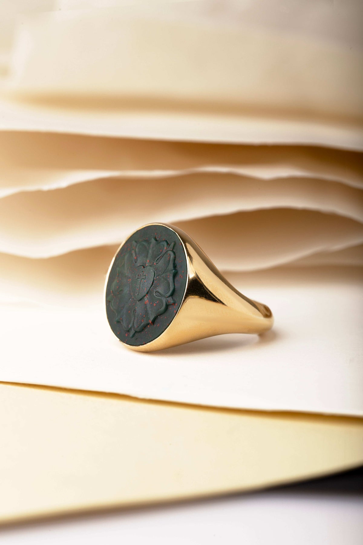 BLOODSTONE LUTHER ROSE RING