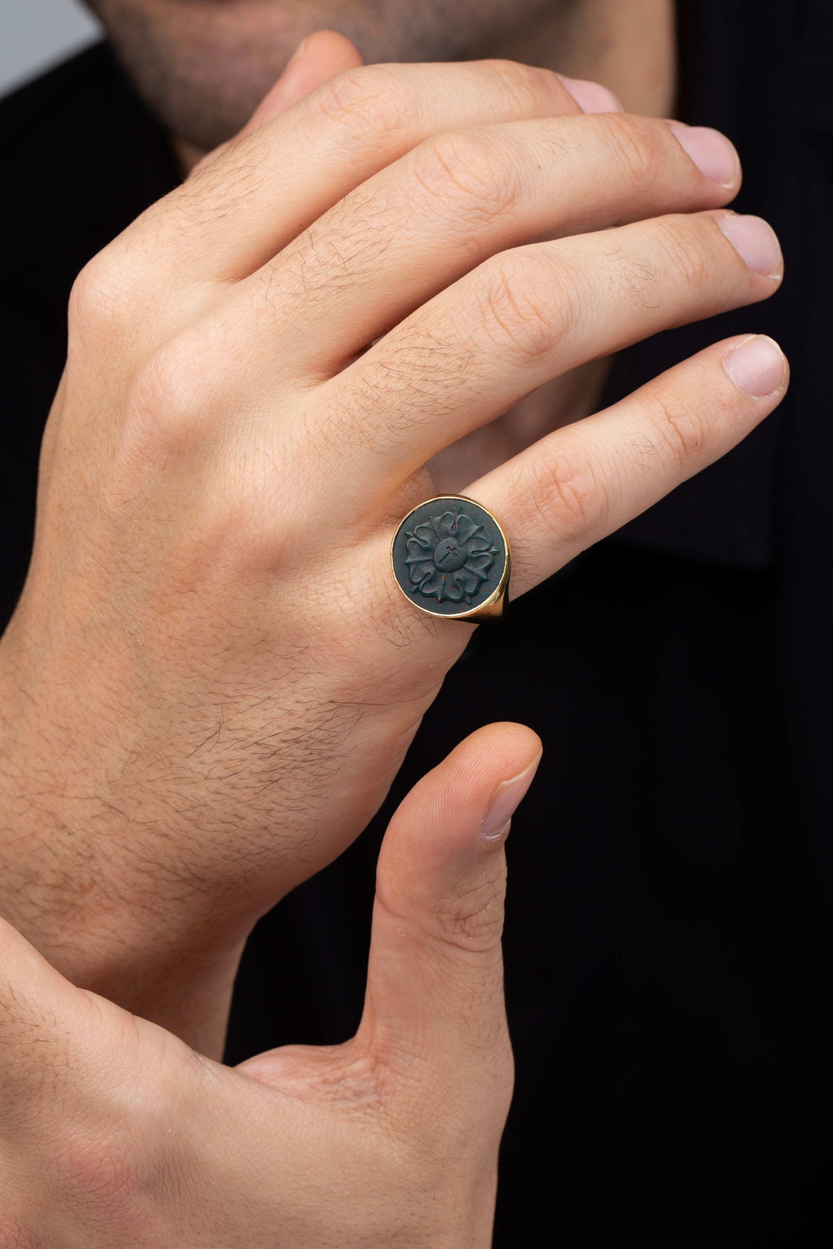 BLOODSTONE LUTHER ROSE RING