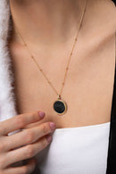 ONYX SACRED HEART NECKLACE