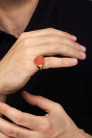 CARNELIAN LUTHER ROSE RING