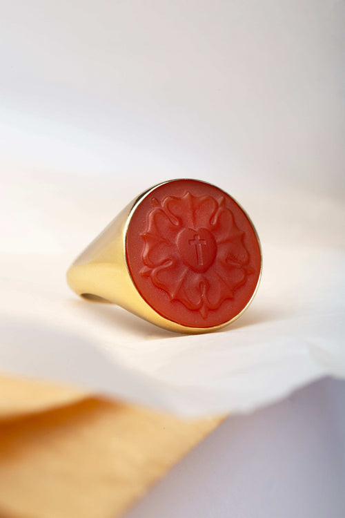 CARNELIAN LUTHER ROSE RING