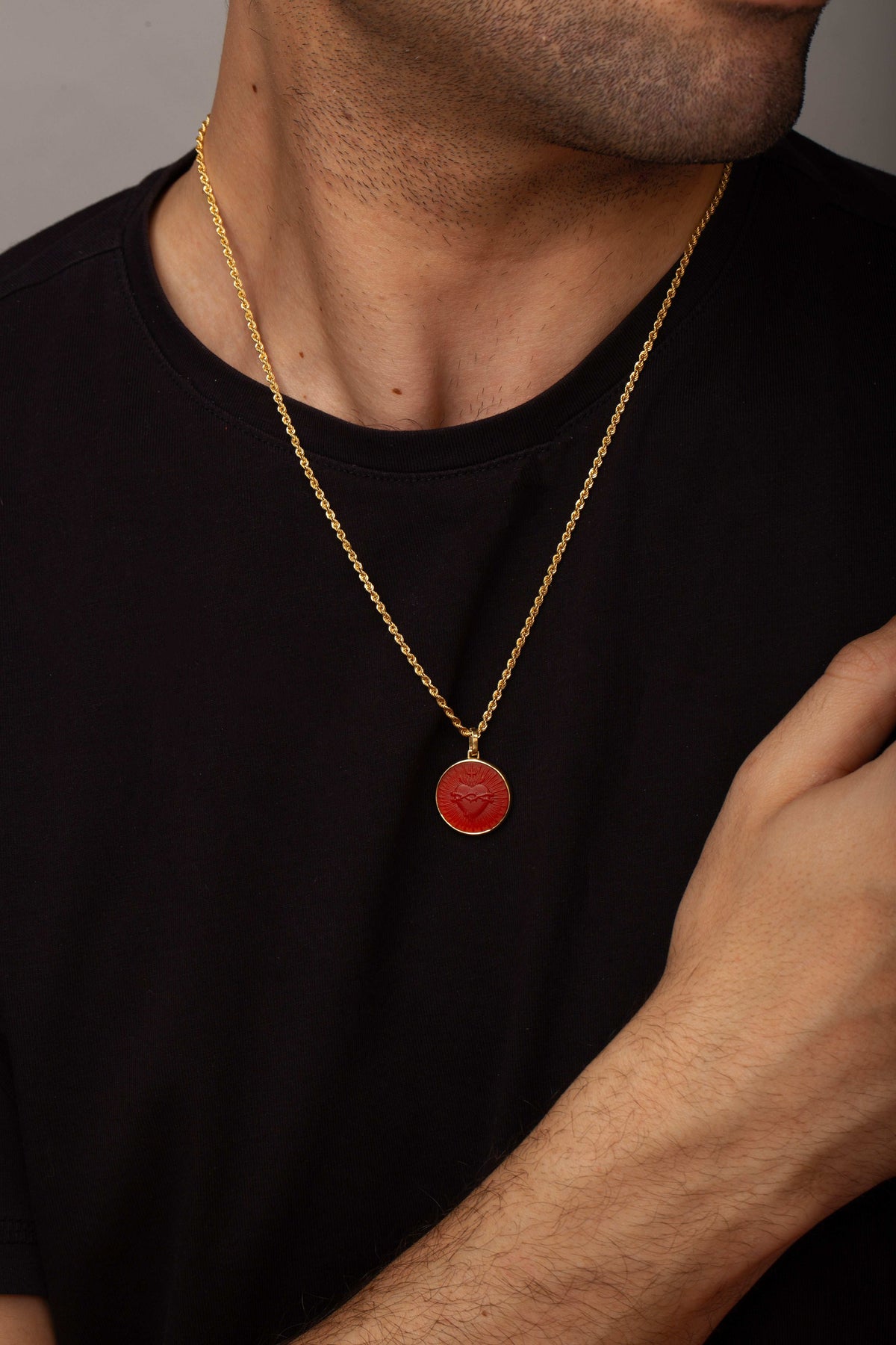 CARNELIAN SACRED HEART NECKLACE
