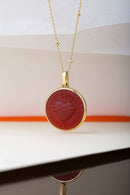 CARNELIAN SACRED HEART NECKLACE