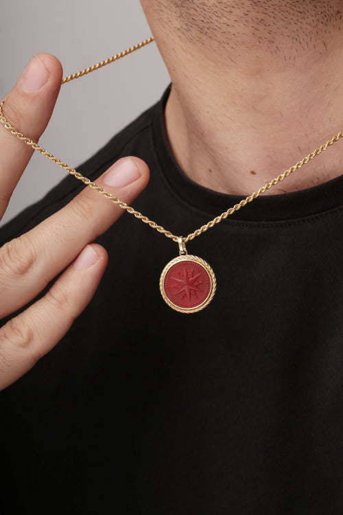 CARNELIAN COMPASS NECKLACE